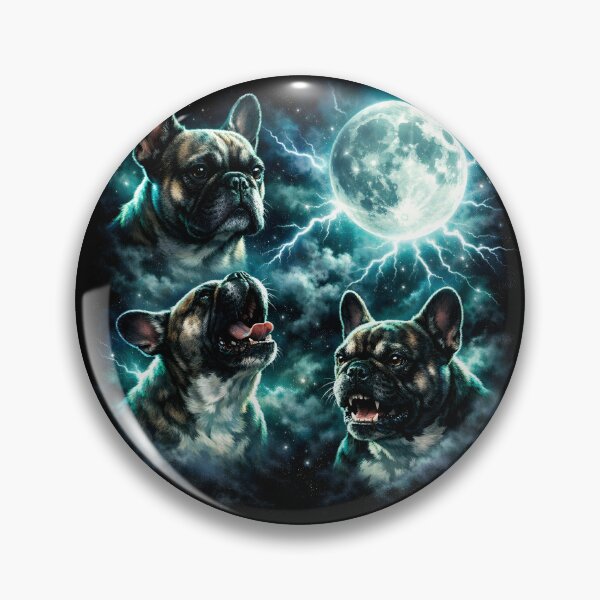 Item preview, French Bulldog Howling At The Moon 3 Frenchies Mystical Fantasy designed and sold by KLArtzStore.