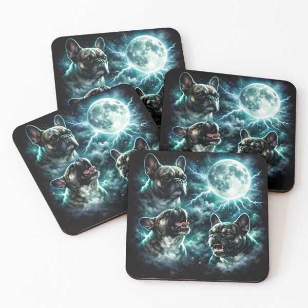 Item preview, French Bulldog Howling At The Moon 3 Frenchies Mystical Fantasy designed and sold by KLArtzStore.