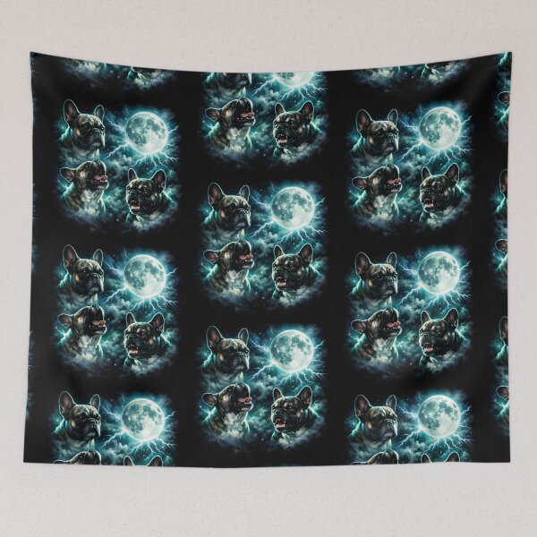 Item preview, French Bulldog Howling At The Moon 3 Frenchies Mystical Fantasy designed and sold by KLArtzStore.