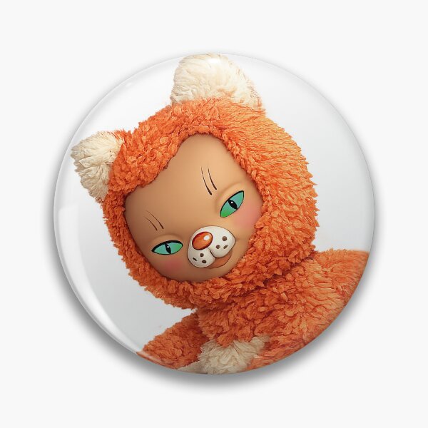 Item preview, Orange Vintage Toy Plush Cat GDR designed and sold by LLSwiss.