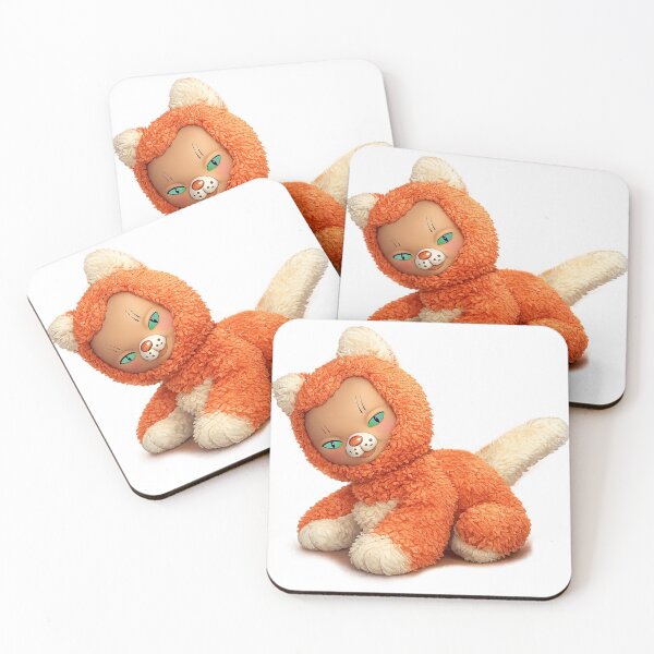 Item preview, Orange Vintage Toy Plush Cat GDR designed and sold by LLSwiss.