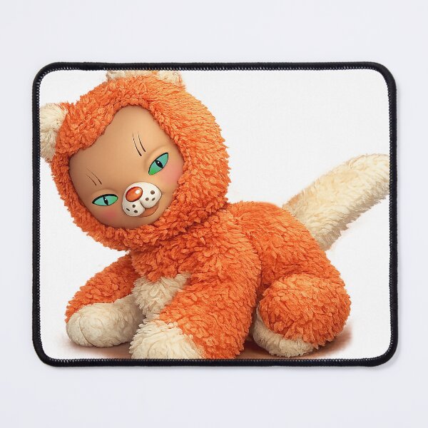 Item preview, Orange Vintage Toy Plush Cat GDR designed and sold by LLSwiss.