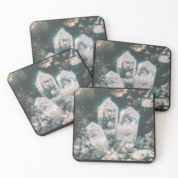 Item preview, Ethereal Crystal Trio Amid Flowers Artwork  designed and sold by NivyasArtistry.