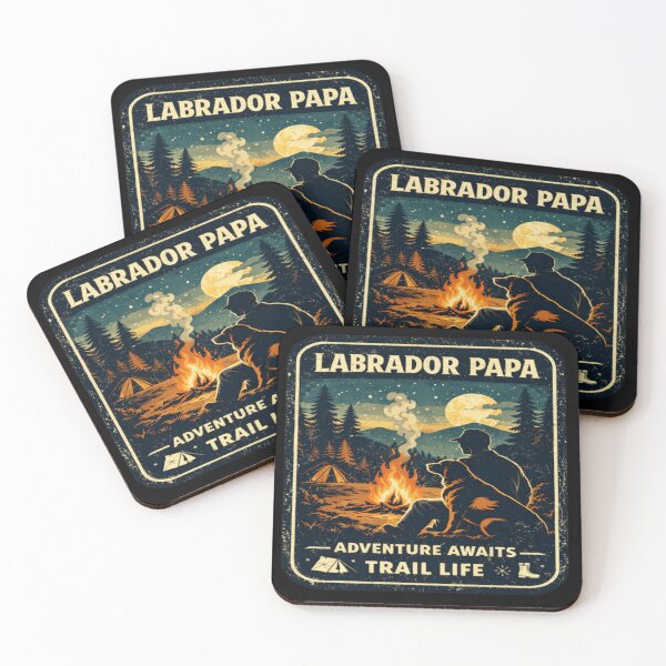 Item preview, Labrador Papa – Campfire Night Adventure Trail Life | Dog Dad Outdoor Gift designed and sold by PawPrintCustom.