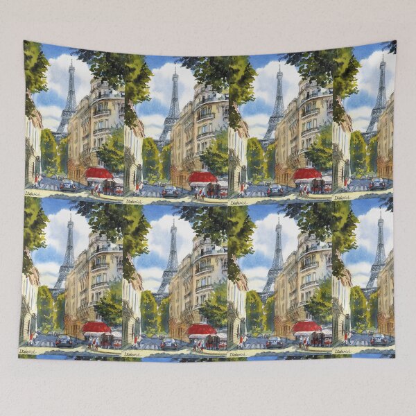 Item preview, View of the Eiffel Tower, Cafe in Paris, France designed and sold by Colibri77.