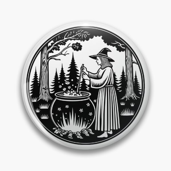 Item preview, Witch & Cauldron – Linocut Noir designed and sold by neelfs.
