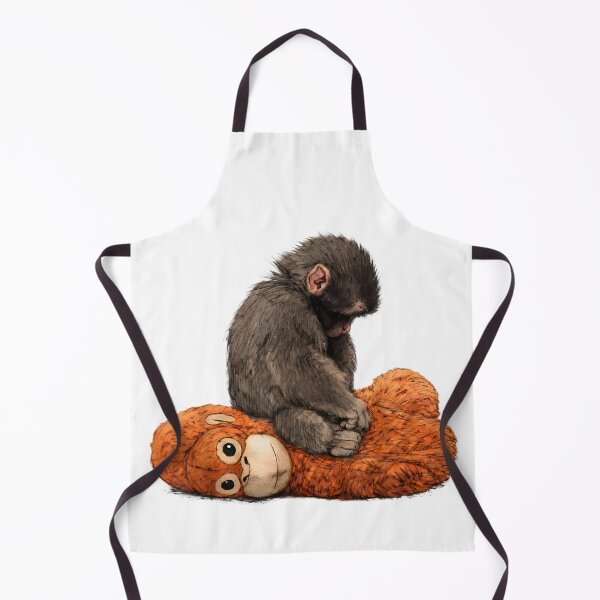Item preview, Lonely Punch Monkey Sitting on Orange Plushie Emotional Mental Health Art designed and sold by Gargamal.