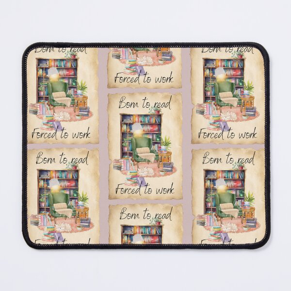 Item preview, Born to Read, Forced to Work - Cozy Book Lover Reading Nook Art designed and sold by KKatCreationz.