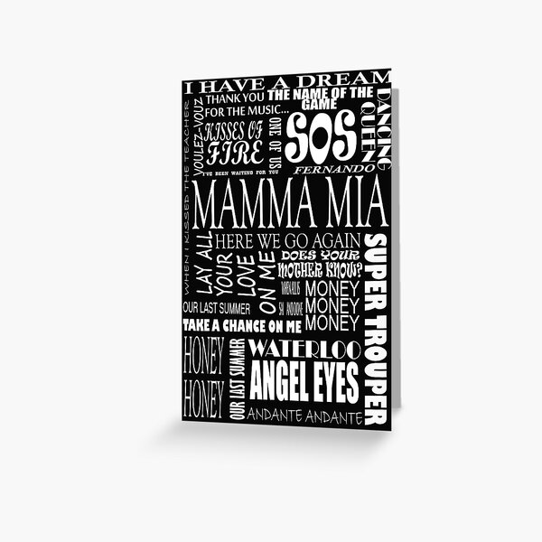 Item preview, Mamma Mia words songs designed and sold by Blackrabbit2.