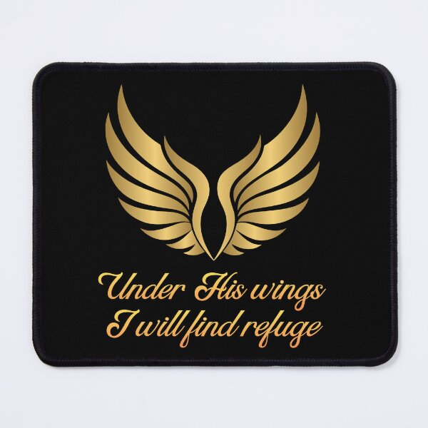 Item preview, Under His Wings - Golden Psalm 91 Bible Verse Christian designed and sold by Ceramic Scripture.