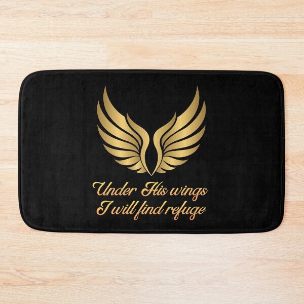 Item preview, Under His Wings - Golden Psalm 91 Bible Verse Christian designed and sold by Ceramic Scripture.