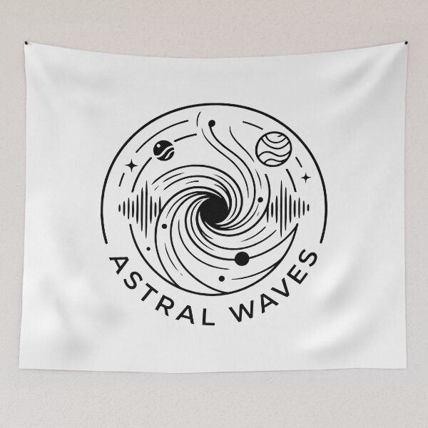 Item preview, Astral Waves Logo - black design designed and sold by Digitalys Studios.
