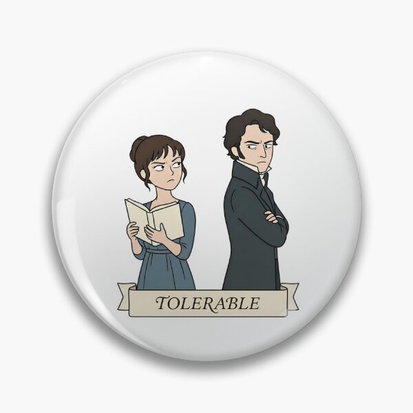 Item preview, Pride and Prejudice Tolerable Jane Austen Couple designed and sold by Fenay Designs.