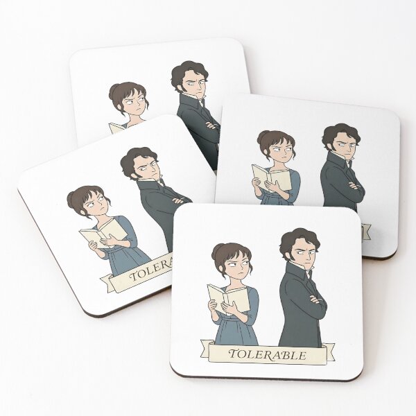 Item preview, Pride and Prejudice Tolerable Jane Austen Couple designed and sold by Fenay Designs.