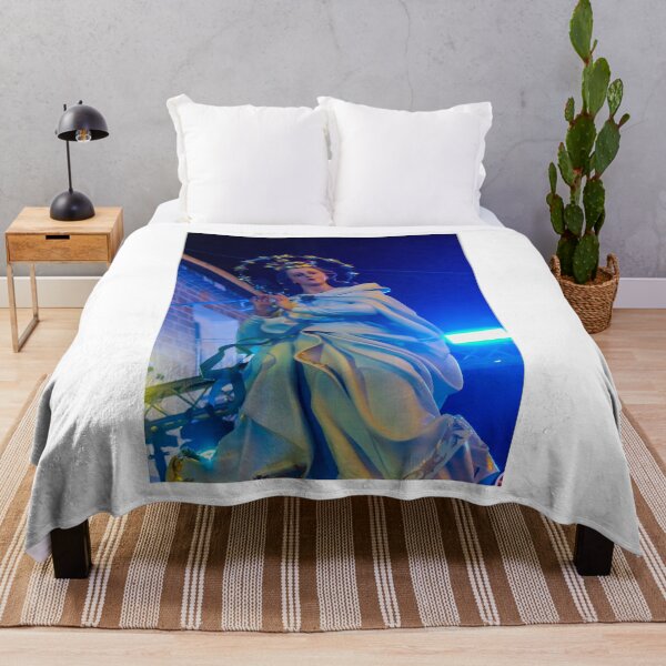 Item preview, Virgin Mary Statue On Parade With Halo Of Stars Under Blue Stage Lighting And Draped Robe designed and sold by Nmallia.