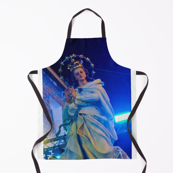 Item preview, Virgin Mary Statue On Parade With Halo Of Stars Under Blue Stage Lighting And Draped Robe designed and sold by Nmallia.