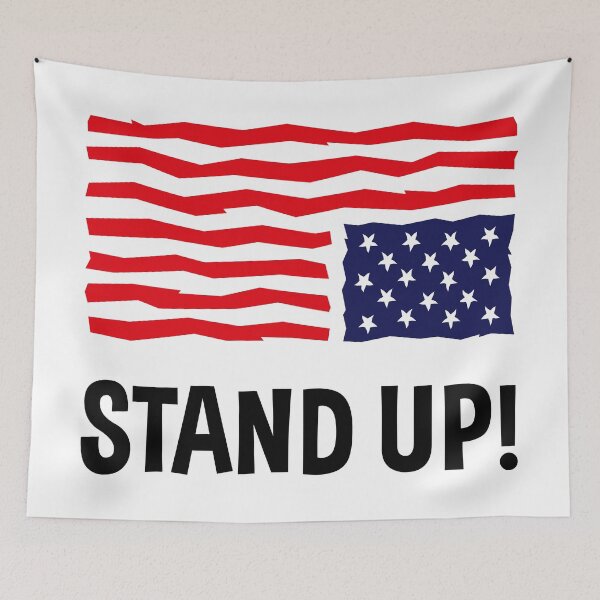 Item preview, Stand Up! (US Flag Upside Down) designed and sold by MrFaulbaum.