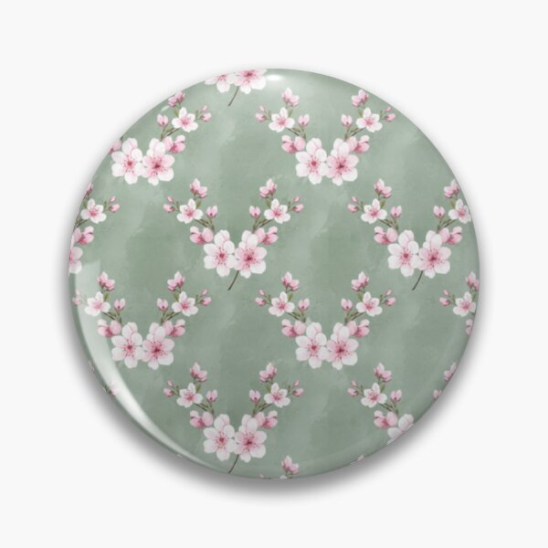 Item preview, Cherry Blossom Seamless Pattern on Sage Green designed and sold by FashioonTrends.