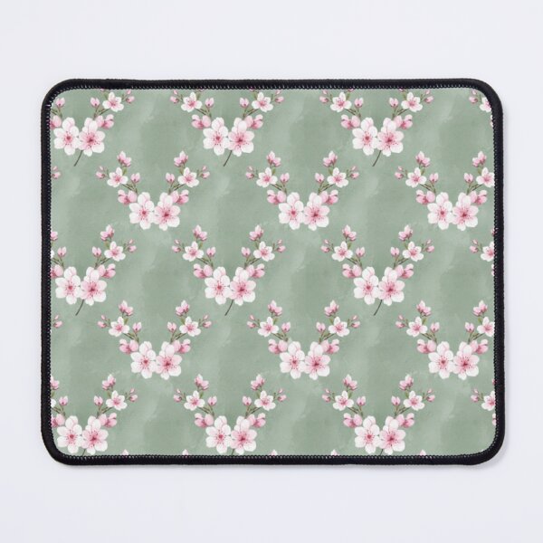 Item preview, Cherry Blossom Seamless Pattern on Sage Green designed and sold by FashioonTrends.