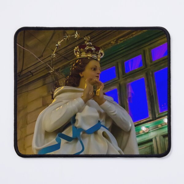 Item preview, Religious Statue Procession At Night: Crowned Virgin Mary Figure With Royal Halo designed and sold by Nmallia.