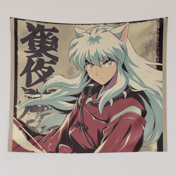 Item preview, Inuyasha Giga Chad Warned Poster  designed and sold by AnimeArsenalPrints.