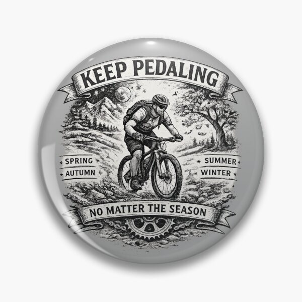 Item preview, Keep Pedaling - Black and White Cycling Motivation Minimalist Bike Design. designed and sold by LunaPrintCo.