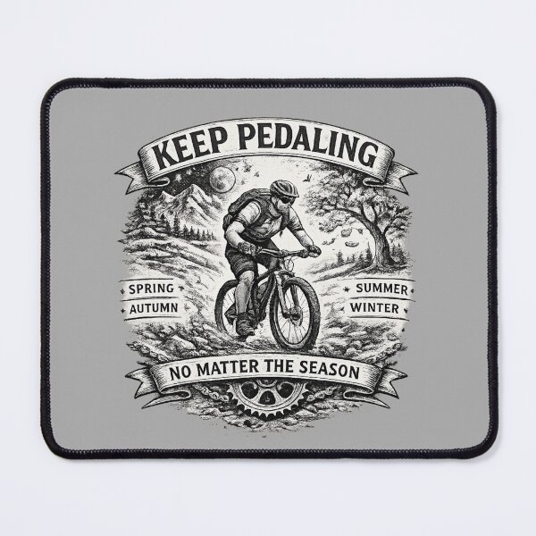 Item preview, Keep Pedaling - Black and White Cycling Motivation Minimalist Bike Design. designed and sold by LunaPrintCo.