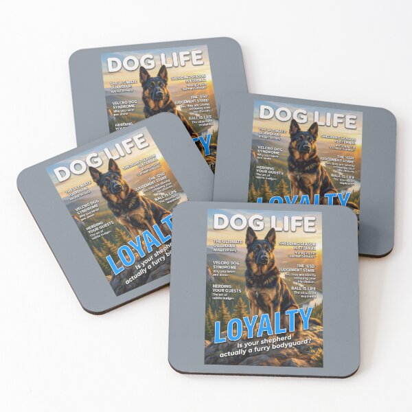 Item preview, German Shepherd Loyalty: Funny Dog Life Magazine Cover Art designed and sold by FrancophileFun.