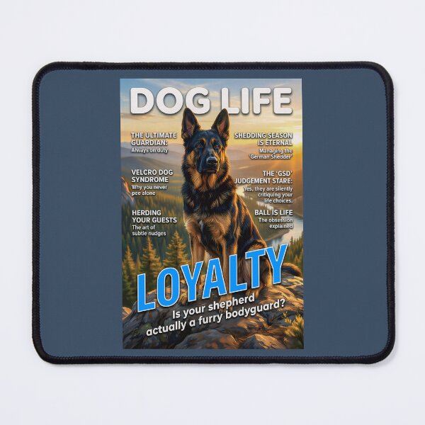Item preview, German Shepherd Loyalty: Funny Dog Life Magazine Cover Art designed and sold by FrancophileFun.