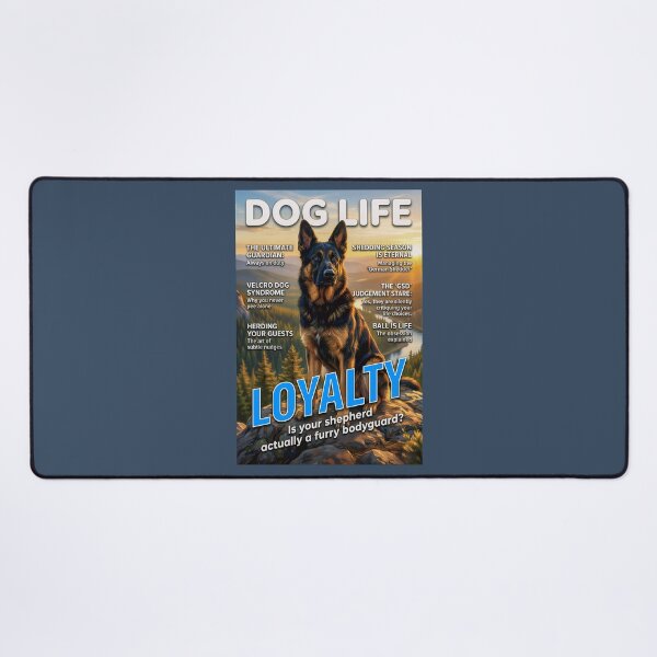 Item preview, German Shepherd Loyalty: Funny Dog Life Magazine Cover Art designed and sold by FrancophileFun.