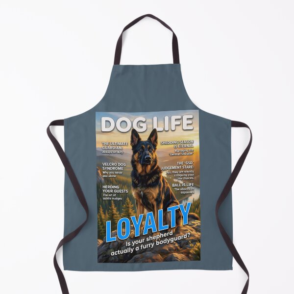 Item preview, German Shepherd Loyalty: Funny Dog Life Magazine Cover Art designed and sold by FrancophileFun.