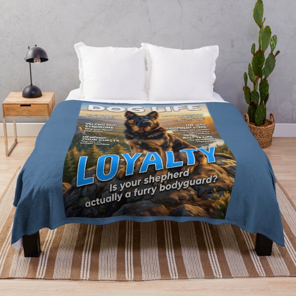 Item preview, German Shepherd Loyalty: Funny Dog Life Magazine Cover Art designed and sold by FrancophileFun.