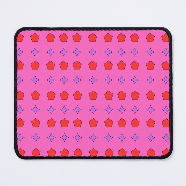 Item preview, Red Pentagons and Magenta Stars on Pink background pattern designed and sold by fev-rocks.