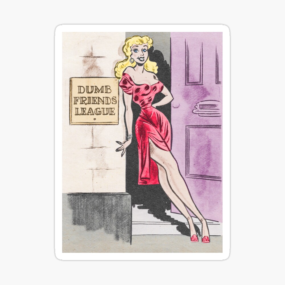 Vintage 1950s Funny Comic Retro Pin-Up Girl Gift/