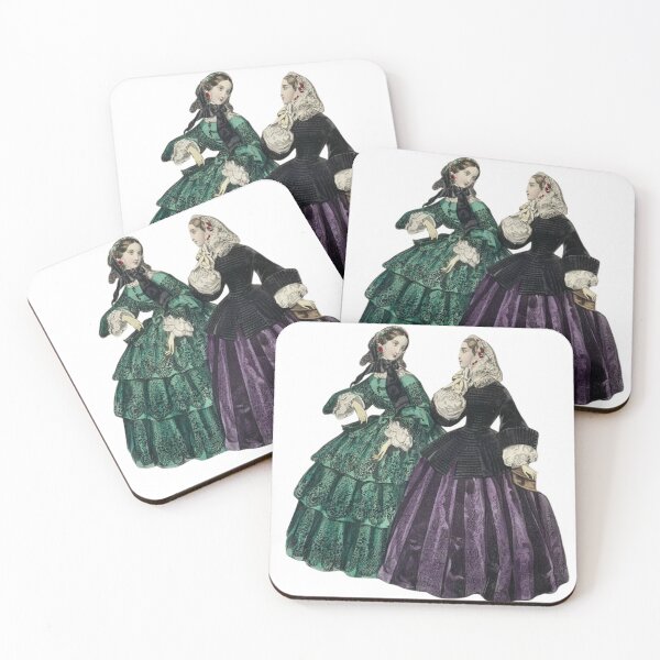 Item preview, 1850s Victorian Ladies With Bonnets designed and sold by foxtailvintage.