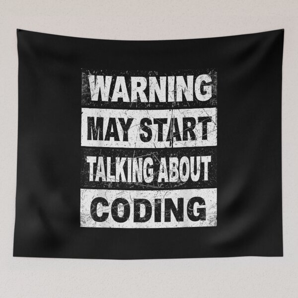 Item preview, Warning May Start Talking About Coding Developer Programmer designed and sold by CORJIDOG-ART.