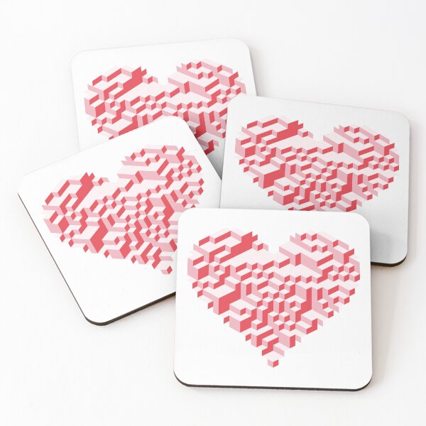 Item preview, Isometric Cube Heart — Bold Red Rose Crimson Voxel Heart designed and sold by tilinger.