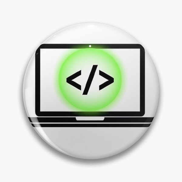 Item preview, ​Developer Laptop with Glowing Code Symbol Art designed and sold by RickyStick.