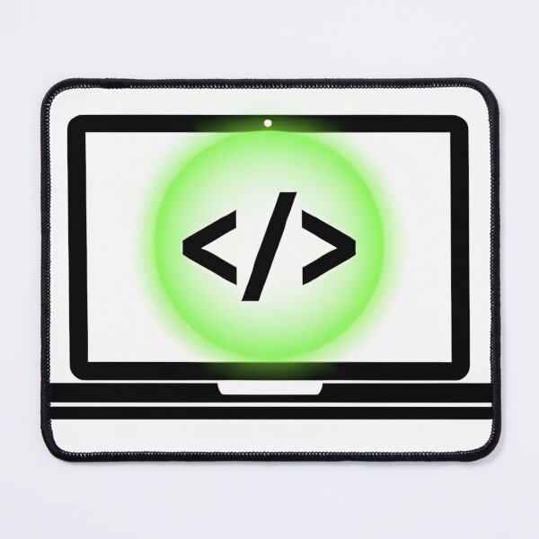 Item preview, ​Developer Laptop with Glowing Code Symbol Art designed and sold by RickyStick.