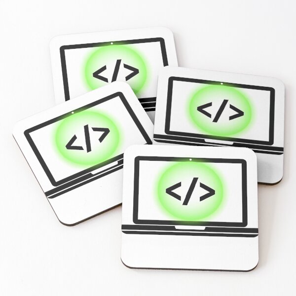 Item preview, ​Developer Laptop with Glowing Code Symbol Art designed and sold by RickyStick.