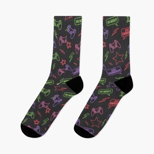Item preview, Play Hard Neon Gamer Pattern designed and sold by StickVerse by Owais.