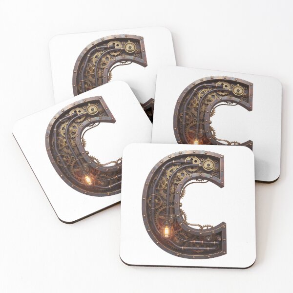 Item preview, Steampunk Initial C - Mechanical Gear Monogram Letter designed and sold by The Visual Syllabus.