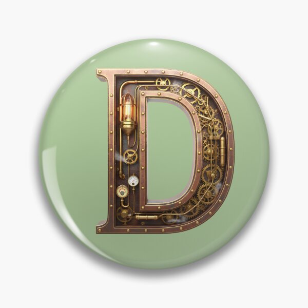 Item preview, Steampunk Initial D - Mechanical Gear Monogram Letter designed and sold by The Visual Syllabus.