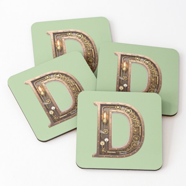 Item preview, Steampunk Initial D - Mechanical Gear Monogram Letter designed and sold by The Visual Syllabus.
