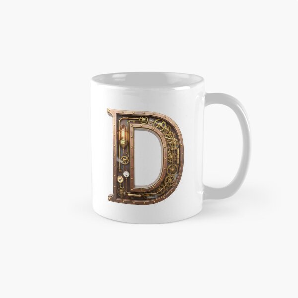 Item preview, Steampunk Initial D - Mechanical Gear Monogram Letter designed and sold by The Visual Syllabus.
