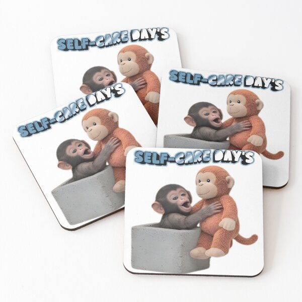 Item preview, Funny Baby Monkey Self-Care Day with Plush Friend | Cute Kawaii Macaque Relaxing Meme T-shirt classique designed and sold by MyTeeSh.