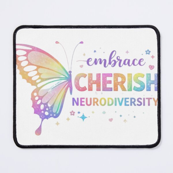 Item preview, Embrace Cherish Neurodiversity – Rainbow Butterfly Autism Acceptance Design designed and sold by DesignNadine.