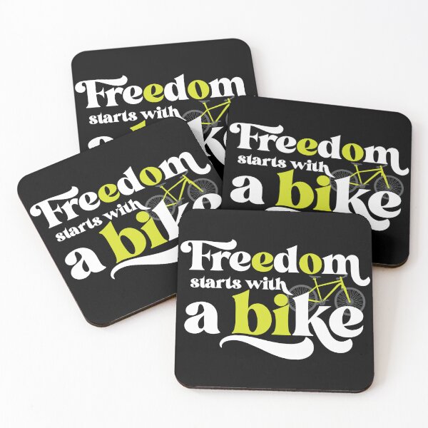 Item preview, Freedom Starts With A Bike - Minimalist Retro Cycling Quote designed and sold by ChainPower.