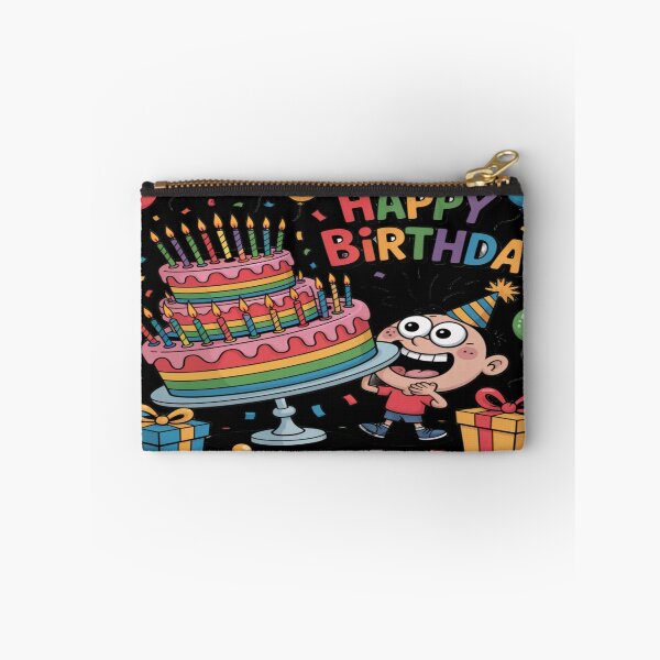 Item preview, Happy Birthday Rainbow Cake Surprise – Excited Kid with Giant Party Cake designed and sold by Midnight Veil Designs.