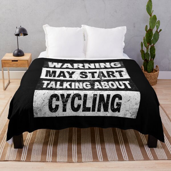 Item preview, Warning May Start Talking About Cycling Bicyclist designed and sold by CORJIDOG-ART.